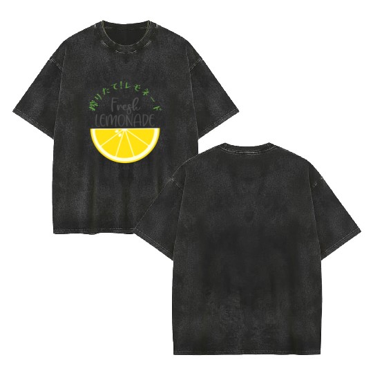 Fresh Lemonade Lemon Slice Double Sided Mineral Wash T Shirts