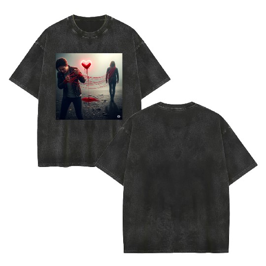 The Bleeding Heart Double Sided Mineral Wash T Shirts