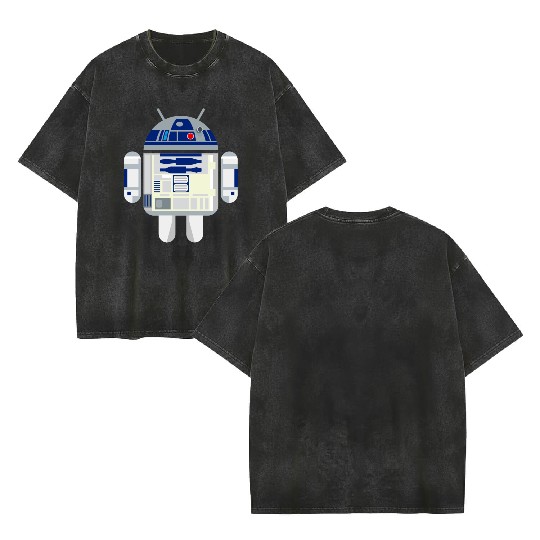 R2D2 Android Double Sided Mineral Wash T Shirts