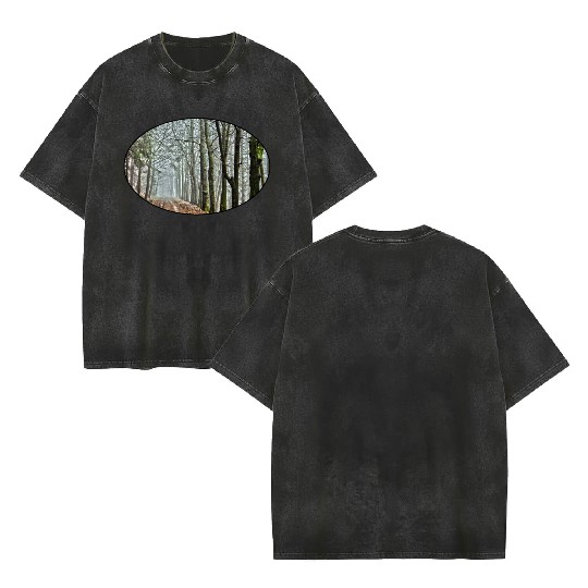 Forest - Nature - Park - Trees - Rural - Dirt Road Double Sided Mineral Wash T Shirts