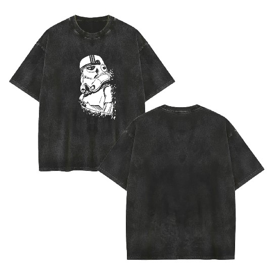 Funny and cool Star Wars Stormtrooper graffiti Double Sided Mineral Wash T Shirts