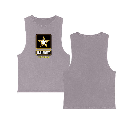 US Army Veteran Double Sided Mineral Wash Tank Tops