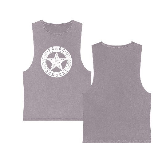 Texas Rangers Vintage Double Sided Mineral Wash Tank Tops