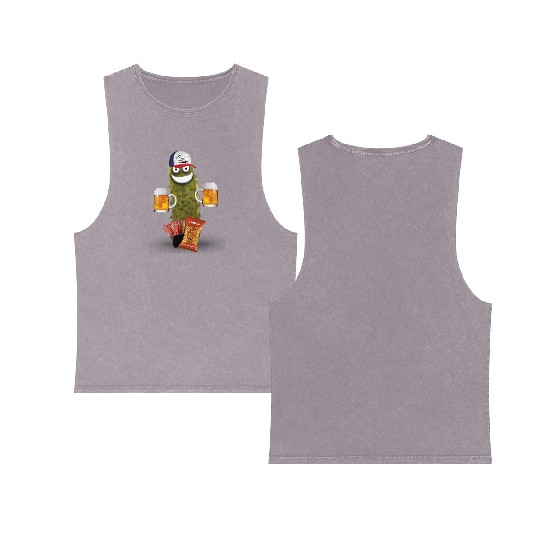 Drinking Buddy Pickle Double Sided Mineral Wash Tank Tops