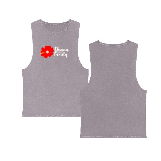 Ohana Means Family Double Sided Mineral Wash Tank Tops