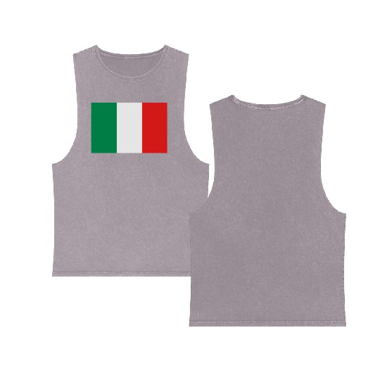 National Flag Of Italy Double Sided Mineral Wash Tank Tops
