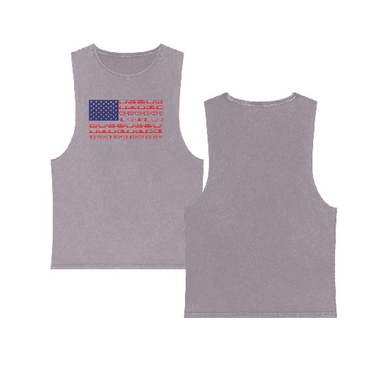 Flag of the United States jeep Double Sided Mineral Wash Tank Tops