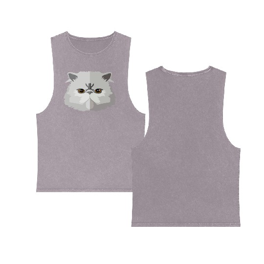 Cat face Double Sided Mineral Wash Tank Tops