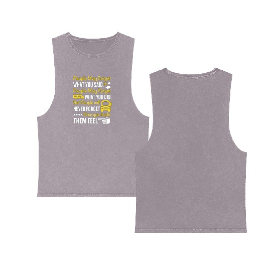 How You Make Them Feel School Bus Driver Double Sided Mineral Wash Tank Tops