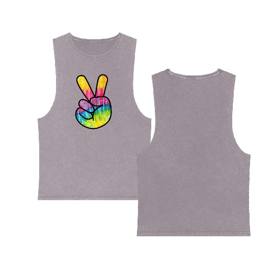 weltfrieden auf erden world peace on earth love170 Double Sided Mineral Wash Tank Tops
