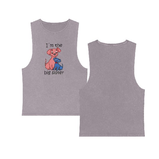 I'm the Big Sister Double Sided Mineral Wash Tank Tops
