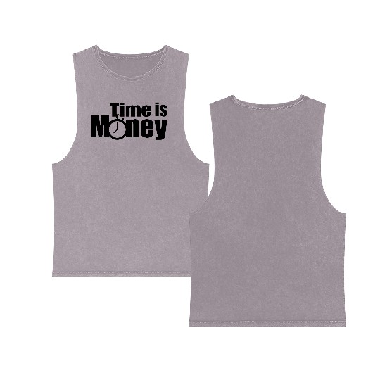 Time Is Money Double Sided Mineral Wash Tank Tops