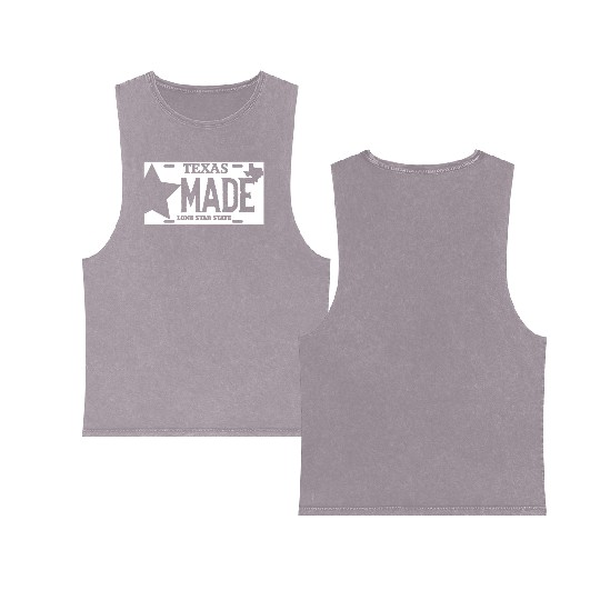 Texas - texas made lone star license plate Double Sided Mineral Wash Tank Tops