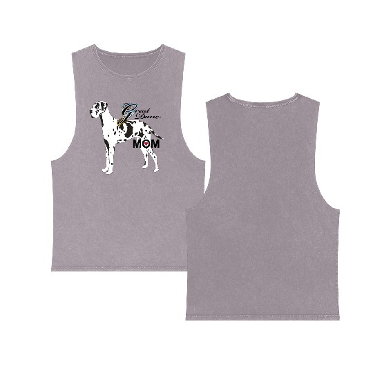 Great Dane Mom Double Sided Mineral Wash Tank Tops