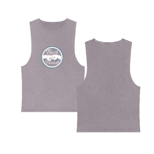 Best Friends Guy Boys illustration gift christmas Double Sided Mineral Wash Tank Tops