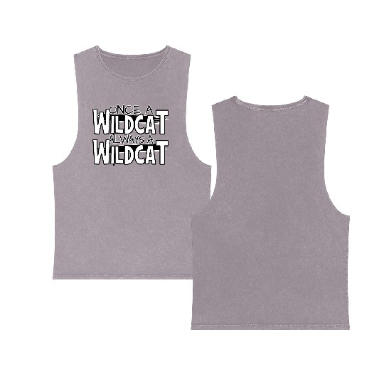 Once A Wildcat Always A Wildcat School Pride Double Sided Mineral Wash Tank Tops