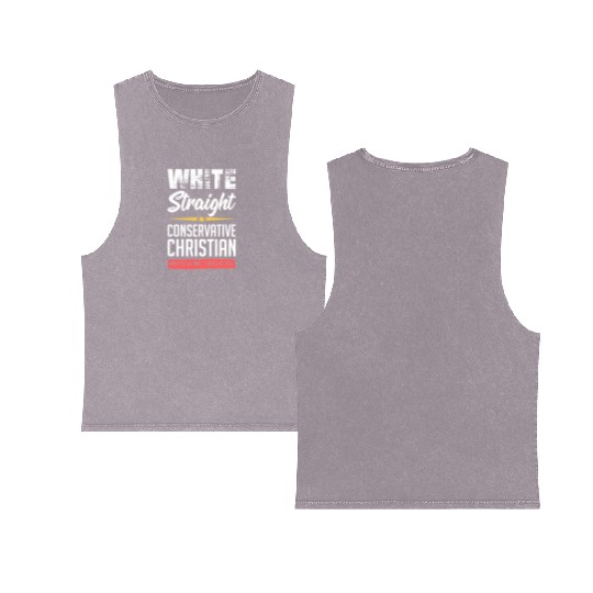 Funny political conservative Christian gift idea Double Sided Mineral Wash Tank Tops