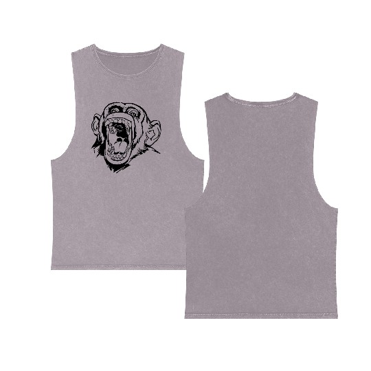 Angry monkey face Double Sided Mineral Wash Tank Tops