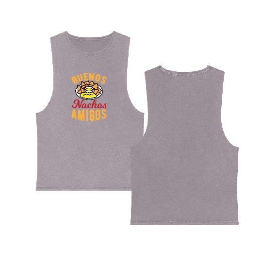Spain food nachos cheese friends country flag dip Double Sided Mineral Wash Tank Tops