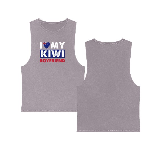 Kiwi Boyfriend Love Double Sided Mineral Wash Tank Tops