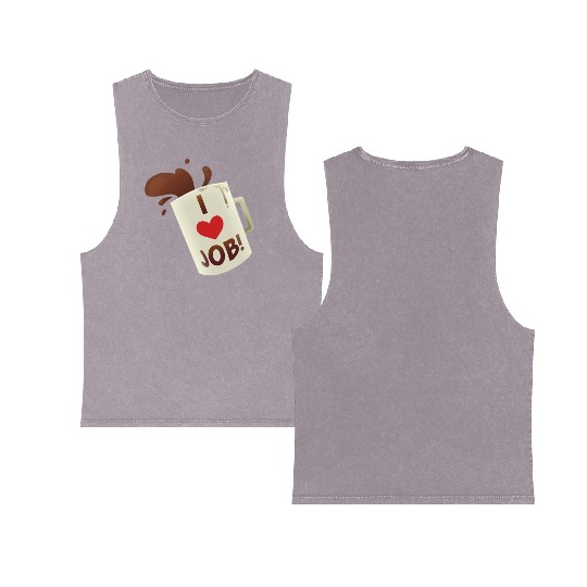 i heart job coffee mug job simulator i love job Double Sided Mineral Wash Tank Tops