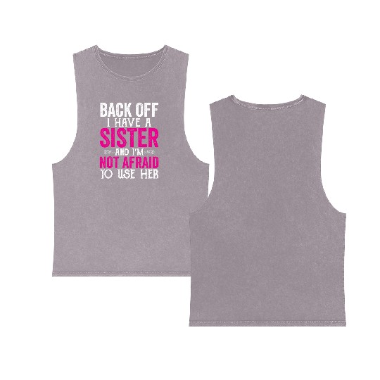 Sister Double Sided Mineral Wash Tank Tops, Funny Sister Double Sided Mineral Wash Tank Tops, Sister Double Sided Mineral Wash Tank Tops