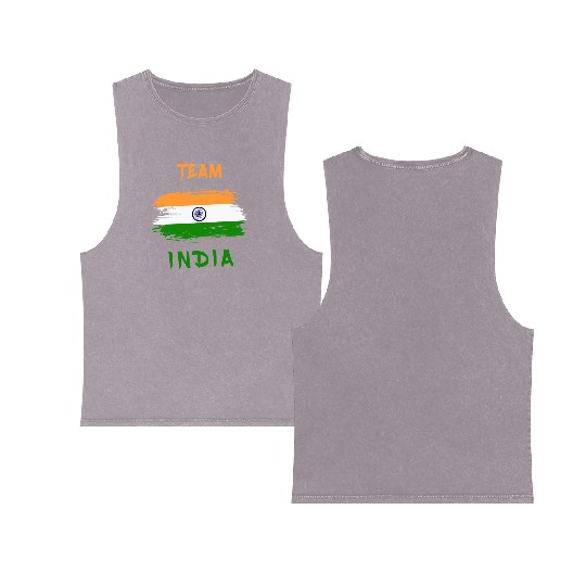 Team India Design / Gift New Delhi Calcutta Double Sided Mineral Wash Tank Tops