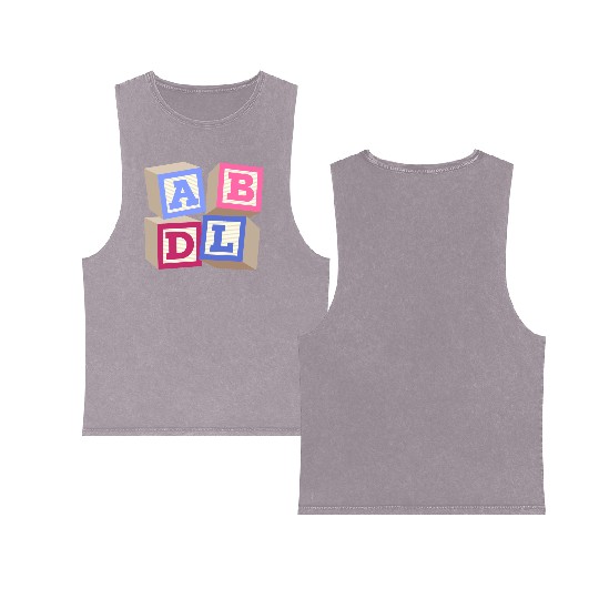 AB DL ageplay ABDL adult baby diaper baby Double Sided Mineral Wash Tank Tops