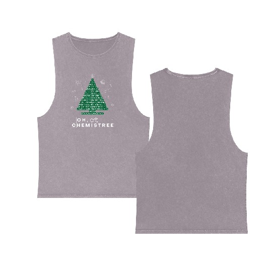 Chemistree Christmas Tree Periodic Table Chemistry Double Sided Mineral Wash Tank Tops