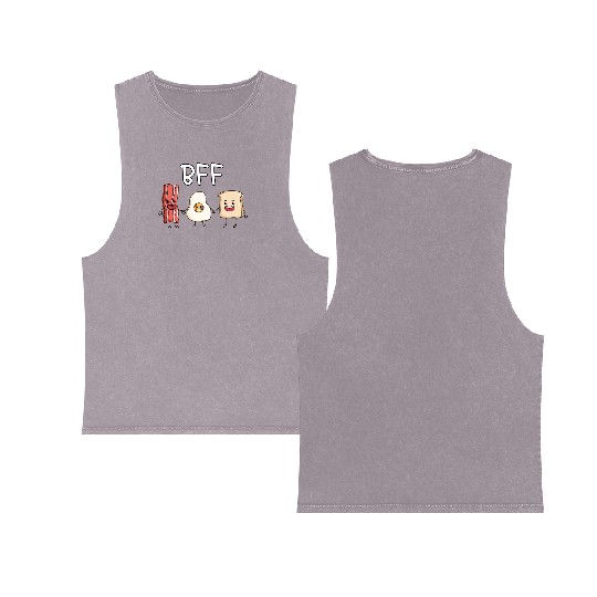 Fried egg bacon and toast best friends forever Double Sided Mineral Wash Tank Tops