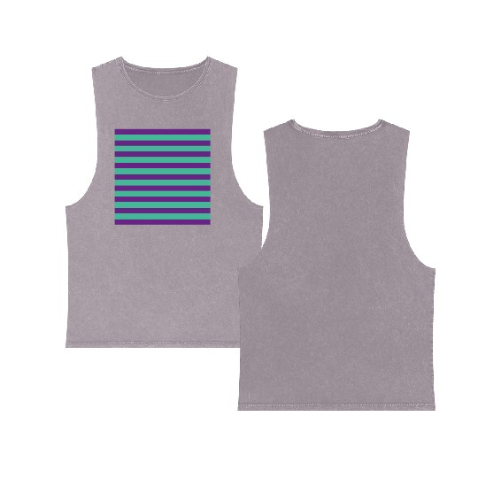 Stripes Purple Green Double Sided Mineral Wash Tank Tops