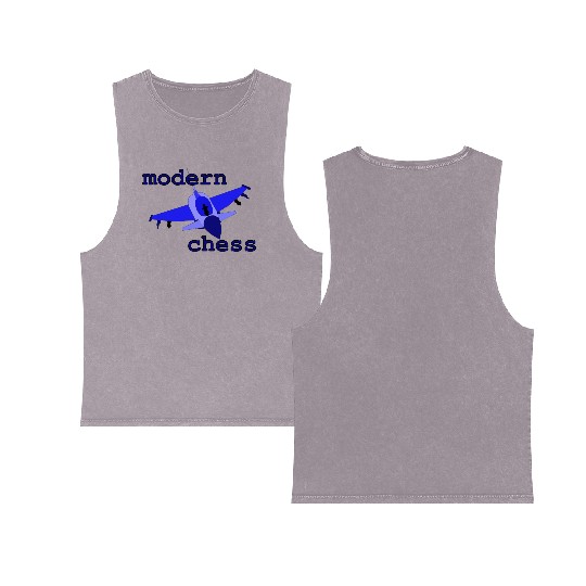 modern chess in royal blue Double Sided Mineral Wash Tank Tops