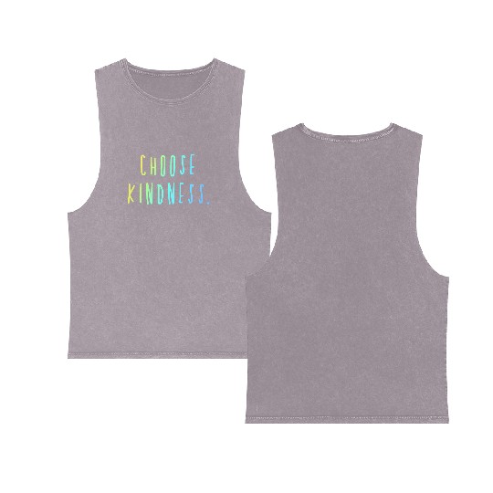 Choose Kindness Cool Colors Ombre Double Sided Mineral Wash Tank Tops