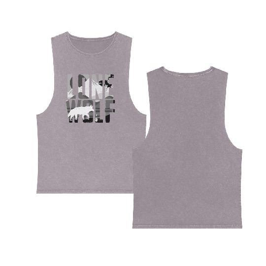 Lone Wolf Gift Double Sided Mineral Wash Tank Tops