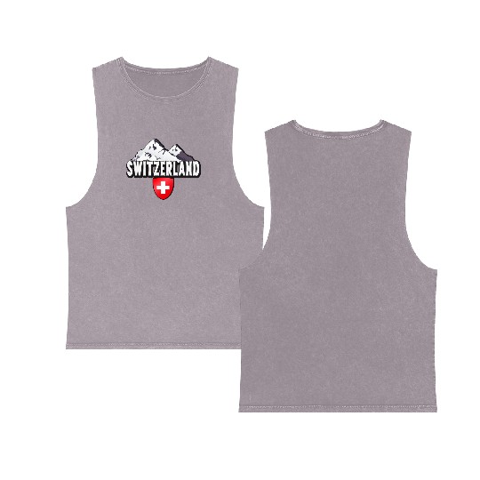 Switzerland Home Mountains Swiss Double Sided Mineral Wash Tank Tops