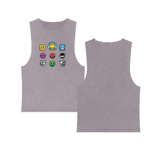 geometry dash insane Double Sided Mineral Wash Tank Tops