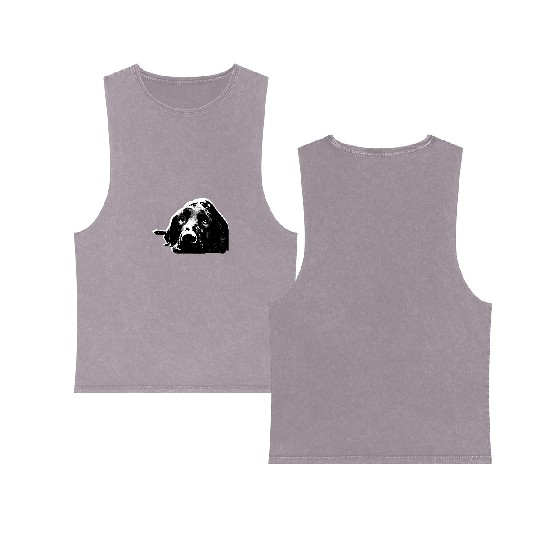 Black Labrador Retriever Double Sided Mineral Wash Tank Tops