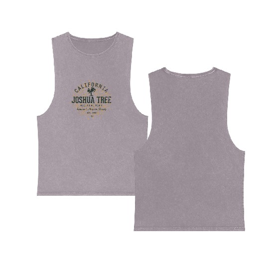 Vintage Joshua Tree National Park Gift Double Sided Mineral Wash Tank Tops