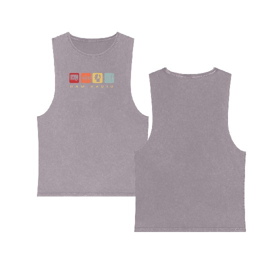 Ham Radio Operator Retro Amateur Radio Double Sided Mineral Wash Tank Tops