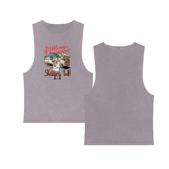 Merry Christmas Cousin Eddie Shitter'S Full Double Sided Mineral Wash Tank Tops
