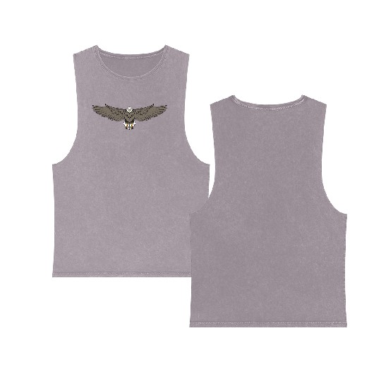Bald Eagle Flying Cool Eagle Lovers Double Sided Mineral Wash Tank Tops