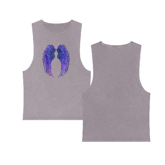 Angel Wings Eagle Wings Broken Wings Wild Wings On Double Sided Mineral Wash Tank Tops