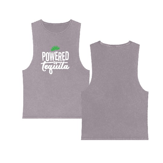 Powered by Tequila Double Sided Mineral Wash Tank Tops