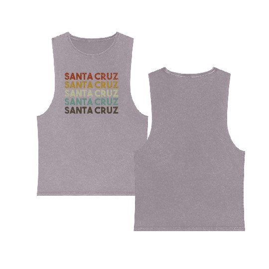Retro Santa Cruz California Double Sided Mineral Wash Tank Tops