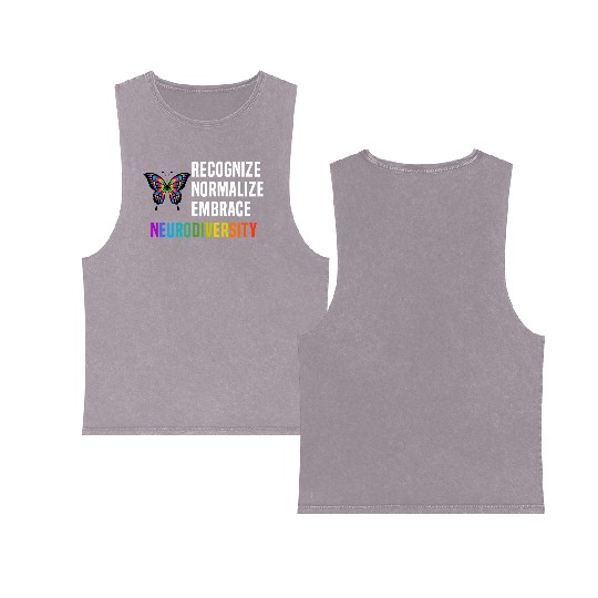 Recognize Embrace Neurodiversity Double Sided Mineral Wash Tank Tops