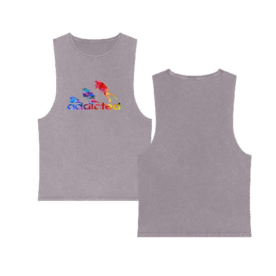 Scuba diving addicted watercolor Double Sided Mineral Wash Tank Tops