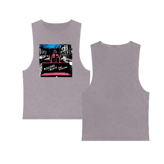Pink Bulldozer / Rolling Rock Double Sided Mineral Wash Tank Tops