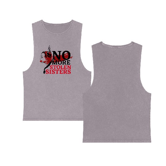 No MS Sisters/MMIW Girl Native American Double Sided Mineral Wash Tank Tops