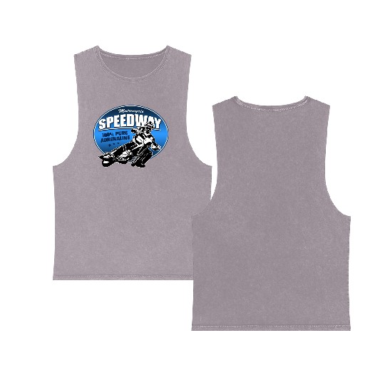 Motorcycle Speedway Racing Double Sided Mineral Wash Tank Tops