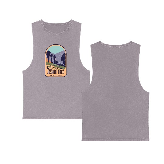 Joshua tree national park retro design Double Sided Mineral Wash Tank Tops